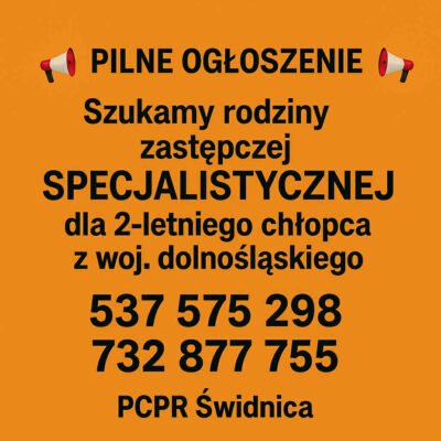 Szukamy rodziców zastępczych